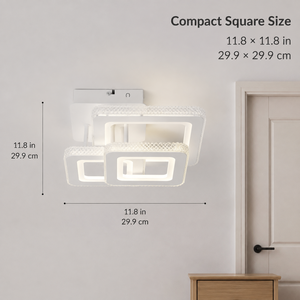 Modern Square LED Ceiling <b>Light</b> With Remote Control Dimmable Tri Color Iron Acrylic For Bedroom Living Room <b>Dining</b> Room - Product Image 3