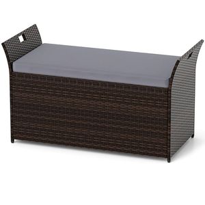 Panca da Esterno con Rattan PE Intrecciato a Mano e Maniglie Laterali, Elegante Seduta per Esterni - Product Image 1