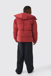 เสื้อแจ็คเก็ตพัฟเฟอร์มีฮู้ดสำหรับผู้ชาย สไตล์สตรีทแวร์ฤดูหนาว แบบขายส่ง รับทำโลโก้ตามสั่ง ผ้าแคนวาสซิปแบบวอช แจ็คเก็ตบุใยสำหรับกิจกรรมกลางแจ้ง - Product Image 5