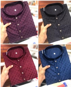 Elegant Cotton Silk <b>Kurta</b> <b>Pajama</b> Set All Season <b>Mens</b> Ethnic Clothing in Indian Pakistani Style with Relaxed Loose Fit - Product Image 6