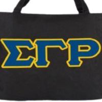 Sac fourre-tout noir en toile avec lettres grecques Sigma Gamma Rho Sorority pour femme, grande capacité, idéal pour le campus et le shopping