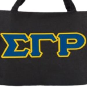 กระเป๋าโท้ทสะพายไหล่ลายตัวอักษร Black Sigma Gamma Rho Sorority กระเป๋าผ้าแคนวาสสำหรับผู้หญิง จุของได้เยอะ เหมาะสำหรับใช้ในมหาวิทยาลัยและช้อปปิ้ง - Product Image 2
