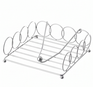 Porte-serviettes en fer massif avec finition argentée de qualité supérieure, parfait pour une table élégante et l'organisation des serviettes en papier. - Product Image 1