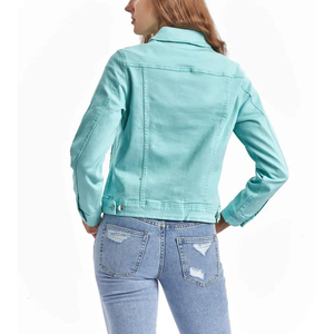 Venta Directa: Chaqueta Vaquera Personalizada de Manga Larga para Mujer, Chaqueta Vaquera con Botones y Rasgaduras para Mujer - Product Image 2
