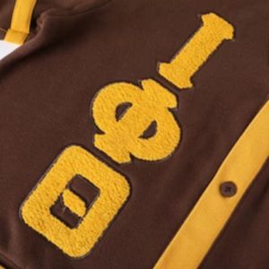 Cárdigan de Forro Polar Marrón Dorado Iota Phi Theta, Ropa Griega de Fraternidad, Suéter con Botones, Ajuste Elegante y Clásico de Primera Calidad - Product Image 3