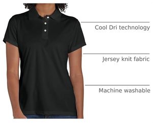 Polo de Manga Corta Negro para Mujer, Color Sólido, Tejido de Poliéster, Estilo Casual, Largo Regular - Product Image 4