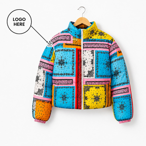 Veste matelassée décontractée en tissu tissé avec logo personnalisé, col montant, imperméable, pour l'hiver, style Régalia Maçonnique Héritage - Product Image 1