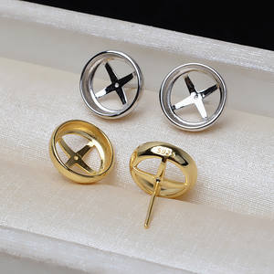 Juego de Pendientes y Colgante de Plata S925 sin Aguja con 10-12 Perlas, Accesorios de Joyería DIY, Incluye Bandeja Vacía e Incrustaciones 3182 - Product Image 3