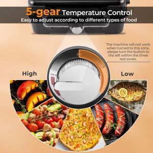 Appareil à petit-déjeuner 3-en-1 avec assiettes antiadhésives amovibles pour sandwichs Modèle D0100HARXWA Noir - Product Image 5