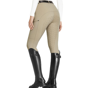 Jodhpurs d'équitation taille haute pour femme avec grip intégral et poche standard, coupe slim beige - Product Image 2