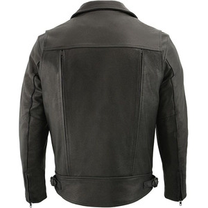 SAMROZ SPORTS Unisex Premium Buffalo Leather Cruiser Motorcycle Classic MC Style Ventilation Rider <b>Jacket</b> - Product Image 2