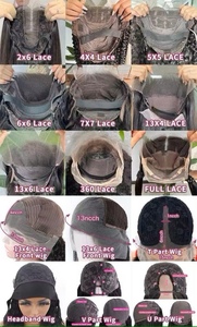 Perruque longue brune lisse fermeture de cheveux de haute qualité 5*5 cheveux humains de haute qualité - Product Image 6