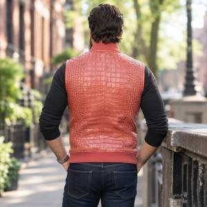 Handmade <b>for</b> Embossed Genuine <b>Leather</b> Vest Breathable Autumn <b>Men's</b> <b>Waistcoat</b> - Product Image 6