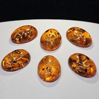 Cabochon de la Baltique pressé au miel naturel de haute qualité forme ovale ambre poli pierre précieuse en vrac pour la fabrication de bijoux pour bagues