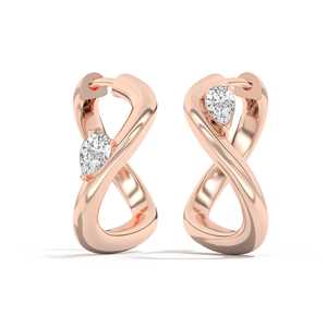 10K Gold Plated 925 Silver Pear Cut Infinity Lab Grown Diamond Hoop Earrings <b>Hinged</b> Clasp Loop Sleeper Pair - Product Image 5