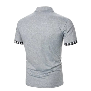 Camisetas Polo de Verano para Hombre, al por Mayor, de Alta Calidad, Personalizadas, Casuales, a la Moda, con Borde de Manga Teñido en Rosa y Negro - Product Image 2
