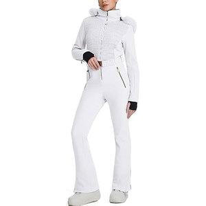 ชุดสกีแบบชิ้นเดียวสำหรับผู้หญิง กันน้ำ อุ่นสบาย ชุดสโนว์บอร์ด จั๊มสูททรงเข้ารูป เสื้อแจ็คเก็ตสำหรับเล่นสกีในฤดูหนาว เหมาะสำหรับกีฬากลางแจ้ง - Product Image 1