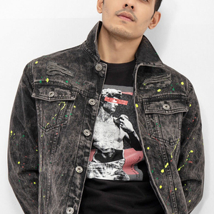 Chaqueta de invierno de mezclilla de algodón de alta calidad para hombre, ropa masculina, chaquetas de mezclilla teñidas lisas para hombre - Product Image 4