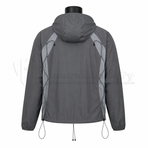 เสื้อแจ็คเก็ตกันลมแบบมีฮู้ดสำหรับผู้ชาย น้ำหนักเบา เหมาะสำหรับกิจกรรมกลางแจ้ง รับผลิตแบบ OEM ODM จากผู้ผลิตและผู้จัดจำหน่าย - Product Image 2