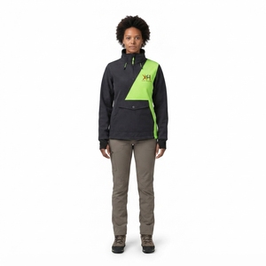 Veste de randonnée softshell pour femme, personnalisée, extensible 4 directions, demi-zip, color-block, style Gorpcore, fabricant OEM - Product Image 1