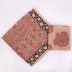 ผ้าพันคอคราฟท์ไจปุร์ลายเรขาคณิต ย้อมสีธรรมชาติ หรูหรา เป็นมิตรกับสิ่งแวดล้อม ผ้าฝ้ายระบายอากาศได้ดี ใช้ได้ทุกฤดู เหมาะสำหรับการเดินทาง - Product Image 2