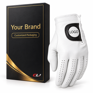 Gants de golf avec emballage personnalisé, paume en cuir Cabretta, doux, pour hommes, blanc, couleur OEM, matériau, origine, taille, Canleo Sports - Product Image 1