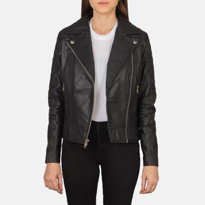 High Quality Quilted Sheep Skin Leather Jacket Ladies Fashion Winter Women's Customized Color Size Black Zipper - Product Image 3