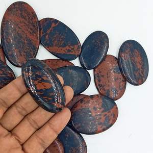 Cabochons en obsidienne acajou naturelle, formes variées, pierres précieuses polies en vrac pour la fabrication de bijoux, vente en gros, approvisionnement en vrac - Product Image 6