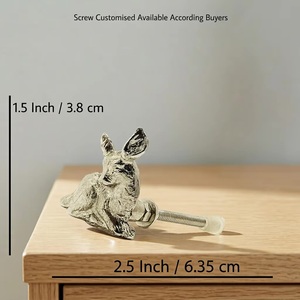 Silver Deer Shape Zinc Alloy Cabinet Knobs Rustic Furniture Handle for Home Bar Drawer <b>Door</b> Pulls - Product Image 2