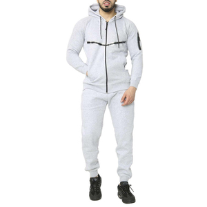 Men's Blue Full-<b>Zip</b> <b>Hooded</b> Tracksuit with Orange Stripes Breathable Sporty Design Regular Fit Side Pockets Winter Wear - Product Image 4
