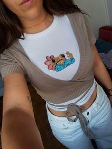 Newest Vintage Spring/Summer Comfortable Wear Shiny <b>Sequin</b> Beaded Embroidered T-shirt Blouses <b>Tops</b> Fully Hand Embroidery - Product Image 1