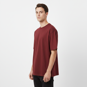 Camiseta para hombre al por mayor, de tejido grueso, manga corta, anti-bolitas, estilo raglán, ropa casual de calle. - Product Image 4