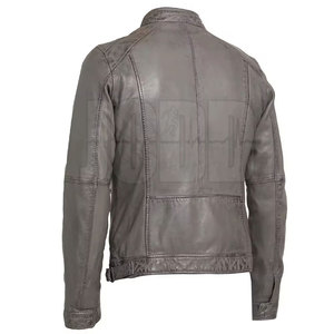 Vestes en cuir de haute qualité pour hommes, style streetwear, fermeture éclair sur le devant, logo, col montant, couleurs et tailles personnalisables - Product Image 6