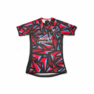 Camiseta de Rugby Personalizada con Cuello en V, Transpirable, Sublimada, con Logotipo Frontal, de Secado Rápido, Antibacteriana, en Spandex/Poliéster - Product Image 1