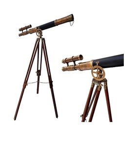 Latón antiguo Griffith Astro binoculares de doble barril marrón astronómico náutico De pie trípode soporte telescopio - Product Image 1