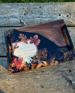 <b>Round</b> Ocean Resin Wooden Serving <b>Tray</b> Luxe Epoxy Resin & Wood <b>Round</b> <b>Tray</b> Handmade River Resin Wooden <b>Tray</b> - Product Image 4