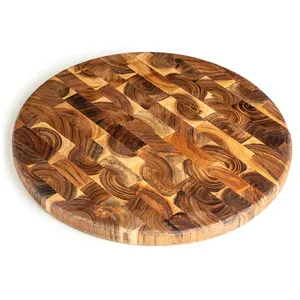 Tabla de cortar rectangular de madera maciza de acacia de la más alta calidad para preparar y servir comidas en la cocina a un precio razonable. - Product Image 1