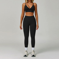 Ensemble de vêtements de sport pour femmes, vêtements de gym, logo personnalisé, sweat-shirt avec manches courtes, ensemble de yoga 4 pièces, vente en gros
