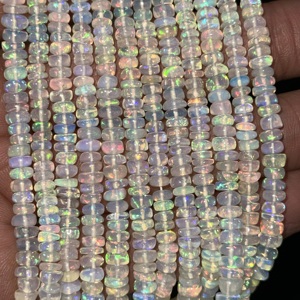 Flashy Natural Ethiopian <b>Opal</b> Smooth Rondelle Beads 3mm to 5mm 16 Inch Loose Gemstone Strand For Jewelry Making Wholesale Bulk - Product Image 1