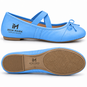 Iron Mark Industries Soft Ballet <b>Shoes</b> Girls Flat Genuine Leather Upper Rubber Outsole Elastic Strap <b>Bow</b> Dance Slip-Ons Light - Product Image 4