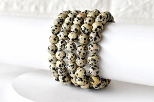 Dalmation Jasper Gemstone Beaded Bracelet for Women and <b>Men</b> Daily Use Gift with Lab Tested Certificate and Luxury Style - Product Image 3