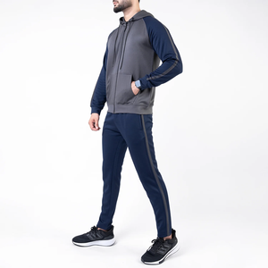 Men Windproof Printed Side Stripe Standing Collar <b>Tracksuit</b> Stylish Breathable Performance Set High Quality 100% Cotton Jogging - Product Image 1