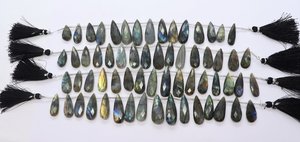 16 perles de labradorite naturelle facettées en forme de poire, labradorite bleue chatoyante, perles de pierres précieuses en forme de poire pour la fabrication de bijoux, vente en gros - Product Image 6