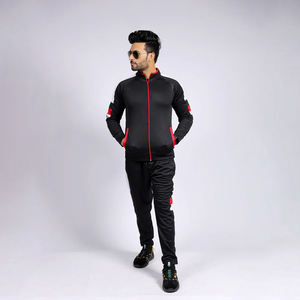 Chándal deportivo de alta calidad con cuello redondo y cremallera, nuevo diseño, informal, grueso, de 2 piezas, corte ajustado. - Product Image 4