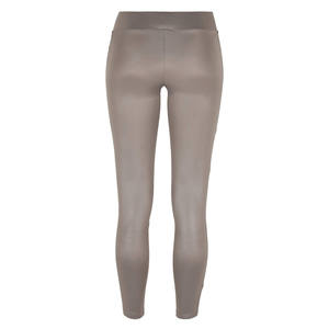 Leggings en similicuir PU taille haute pour femme, gris uni, longueur cheville, coupe skinny, respirants, décontractés, à devant plat et taille élastique - Product Image 4