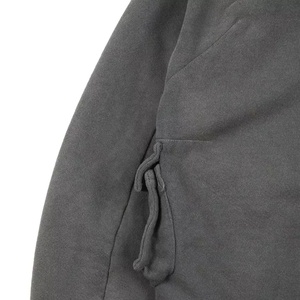 Sudadera con capucha personalizada de algodón 100% de alta calidad para hombre, con cremallera completa, con hombros caídos, bordada, con cuentas, teñida lisa de invierno - Product Image 5