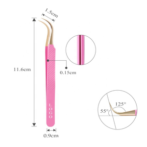 Pince à épiler professionnelle de qualité supérieure pour extensions de cils, en acier inoxydable, à pointe fine, personnalisable, marque privée OEM, soins de beauté - Product Image 6