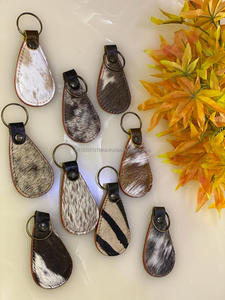 Cow Hair on Leather <b>Key</b> Ring Leather <b>Key</b> Chains Cow Girl Accessories Leather <b>Key</b> Fobs - Product Image 3