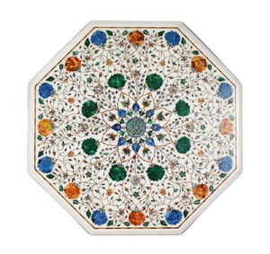 Marble inlay <b>Dining</b> <b>Table</b> with Marble Sofa Top Pietra Dura Art Inlay Work Multi-Purpose Furniture for Home Use - Product Image 1