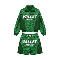 Ensemble de survêtement camouflage sur mesure pour homme, veste zippée et short en polyester/nylon, respirant, séchage rapide, vêtements décontractés pour l'hiver